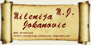 Milenija Jokanović vizit kartica